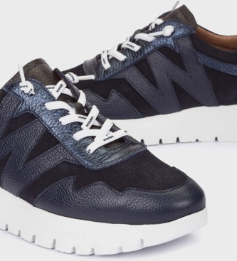 Wonders Odisei 110 sneakers i læder marineblå