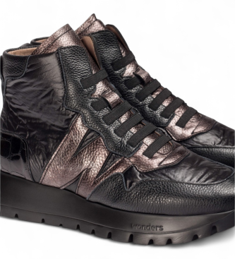 Wonders Sapatilhas de couro Odisei 93 preto