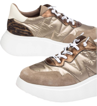 Wonders Zapatillas de Piel Roma dorado