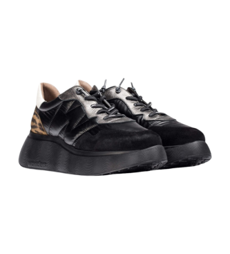 Wonders Leren sneakers Roma zwart