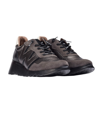 Wonders Track Leather Sneakers grey