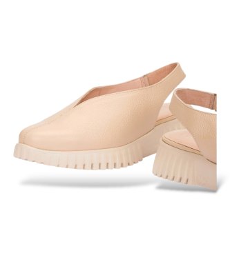 Wonders Skórzane sanda?y Flexfly 11 Beige