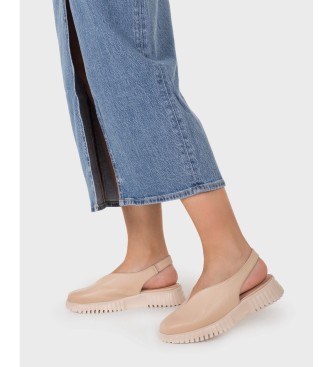 Wonders Skórzane sanda?y Flexfly 11 Beige