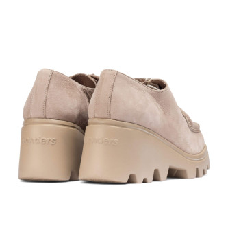 Wonders Mocasines de Piel Wallaby Amalia taupe