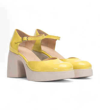 Wonders Lala Sapatos de ballet em pele amarela 