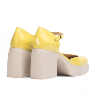 Wonders Lala Sapatos de ballet em pele amarela 