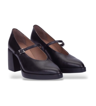 Wonders Chaussures en Cuir Véritable 03 Noir