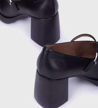 Wonders Chaussures en Cuir Véritable 03 Noir