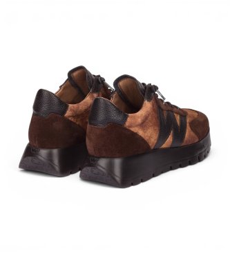 Wonders Leren sneakers Odisei01 bruin