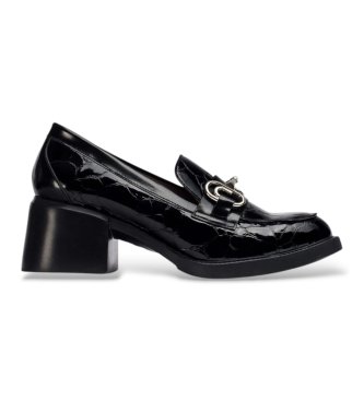 Wonders Black Chuck Leather Loafers