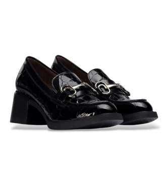 Wonders Black Chuck Leather Loafers