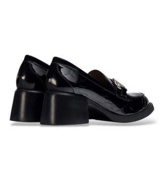 Wonders Black Chuck Leather Loafers