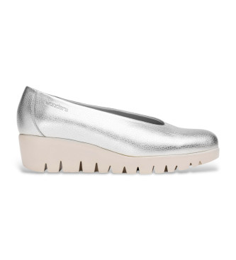 Wonders Mocassins en cuir argent Fly