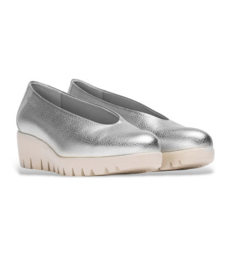 Wonders Mocassins en cuir argent Fly