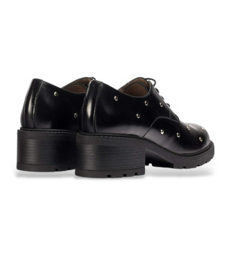Wonders Evoclub Oxford Leder Slipper schwarz