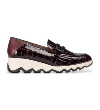 Wonders Kastanienbraune Simon-Leder-Slipper
