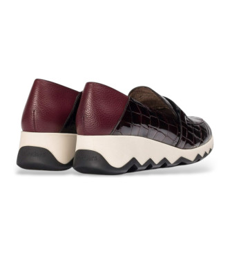 Wonders Kastanienbraune Simon-Leder-Slipper