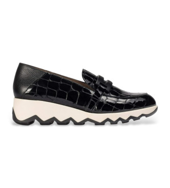 Wonders Simon Leder-Slipper schwarz