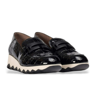 Wonders Simon Leder-Slipper schwarz