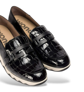 Wonders Simon Leder-Slipper schwarz