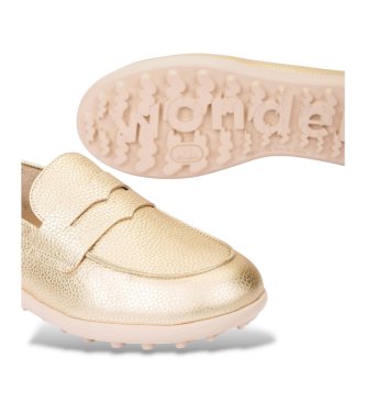 Wonders Flyfit 01 læderloafers i guld