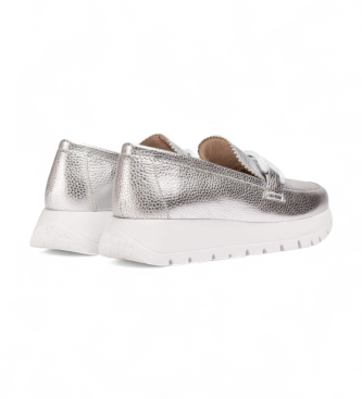 Wonders Silver Aura l�dermockasiner