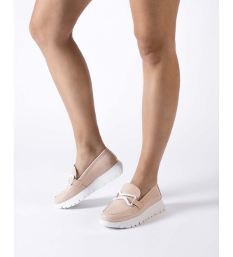 Wonders Mocassins en cuir rose Aura