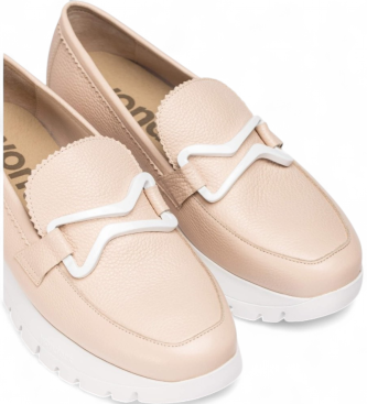 Wonders Mocassins en cuir rose Aura