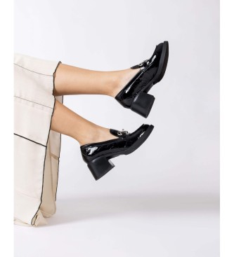 Wonders Black Chuck Leather Loafers