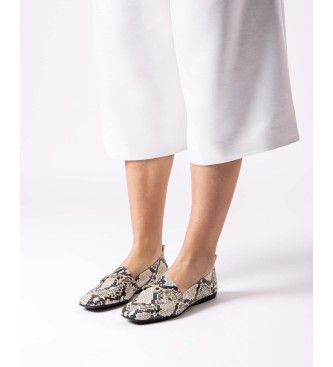 Wonders Era Snake Leather Loafers branco