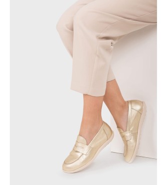 Wonders Flyfit 01 læderloafers i guld
