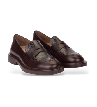 Wonders Mocassins de Pele PENNY 01 Marrom