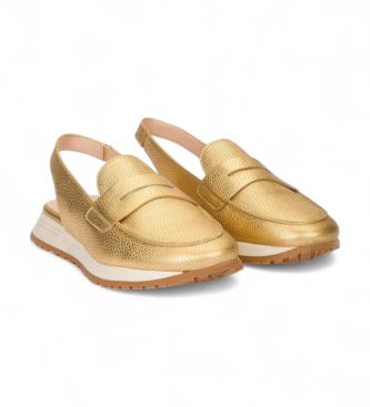 Wonders Mocassins Towanda 03 em pele dourada