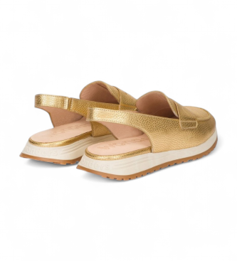 Wonders Mocassins Towanda 03 em pele dourada