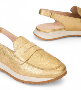 Wonders Mocassins Towanda 03 em pele dourada
