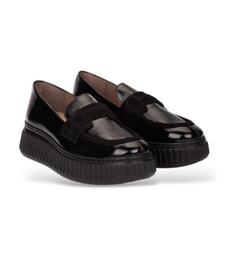 Wonders Mocasines de Piel XFLY 03 Negro