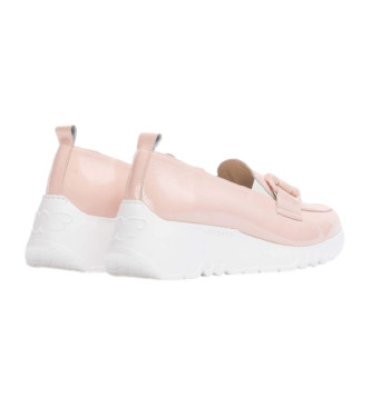 Wonders Dance pink leather moccasins Pink