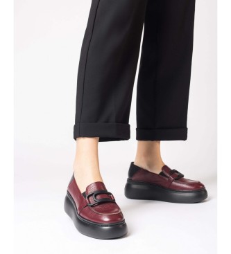 Wonders Nora leather loafers maroon