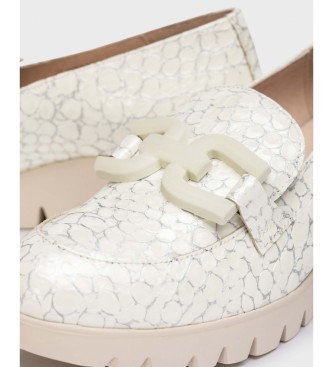 Wonders Metallic white San Marino leather loafers