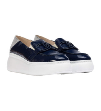 Wonders Vienna navy leather loafers Baltic