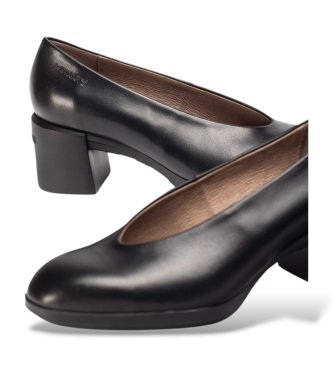 Wonders Reghost 01 Black Leather Shoes