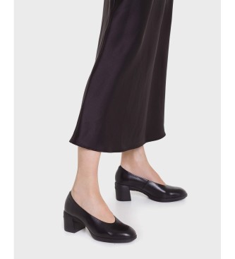 Wonders Reghost 01 Black Leather Shoes
