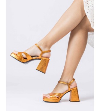 Wonders Skórzane sandały Frida Orange