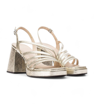 Wonders Gouden Garli leren sandalen