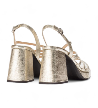 Wonders Gold Garli leather sandals