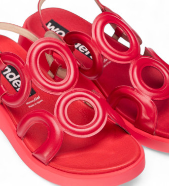 Wonders Sandali Aise in pelle rossa