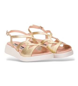Wonders Golden Breeze Leather Sandals