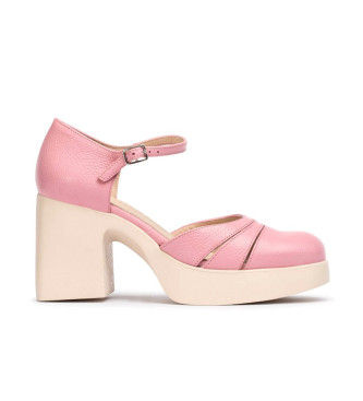 Wonders Carmen pink leather sandals -Height heel 7,5cm