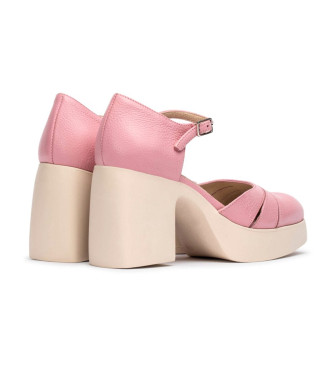 Wonders Carmen roze leren sandalen -Hoogte hak 7,5cm