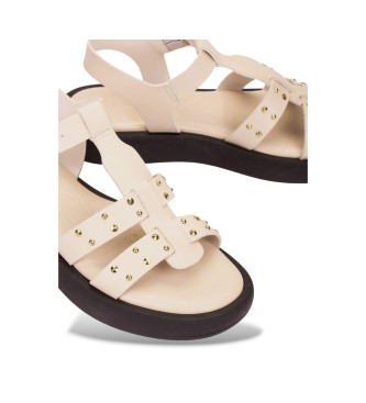 Wonders Sandales en cuir beige Mousse